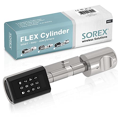 SOREX FLEX – Türschloss Digital mit deutschem Support! Türschloss mit Zahlencode & RFID | Keine Schlüssel nötig | Keyless Smart Lock | Elektronisches Schloss (Zahlencode & RFID Zylinder) von SOREX wireless Solutions