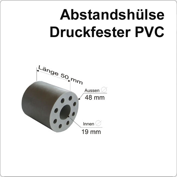 Abstandshülse ABH-50 Hart-PVC - Durchm 48/ Länge 50 mm von SOWERO