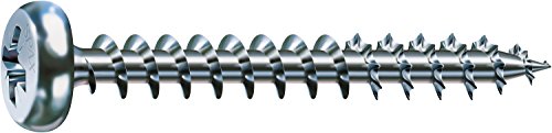 SPAX Universalschraube, 4,0 x 25 mm, 1000 Stück, Kreuzschlitz Z2, Halbrundkopf, Vollgewinde, 4CUT, WIROX A3J, 0231010400255 von SPAX