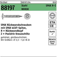 Rückwandkopf Kreuzschlitz Z2 Vollgewinde Wirox 2000St 3,5x35 - Spax von SPAX