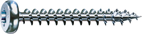 SPAX Universalschraube, 3,5 x 20 mm, 200 Stück, T-STAR plus, Halbrundkopf, Vollgewinde, 4CUT, WIROX A9J, blank verzinkt, 0201010350203 von SPAX