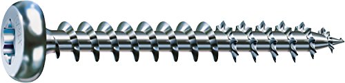 SPAX Universalschraube, 4,5 x 35 mm, 200 Stück, T-STAR plus, Halbrundkopf, Vollgewinde, 4CUT, WIROX A9J, blank verzinkt, 0201010450353 von SPAX