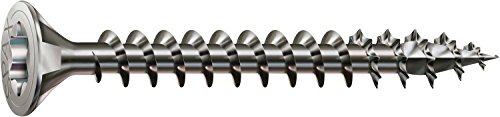 SPAX Universalschraube aus Edelstahl rostfrei A2, 4,5 x 50 mm, 200 Stück, T-STAR plus, Senkkopf, Vollgewinde, 4CUT, 1197000450503 von SPAX