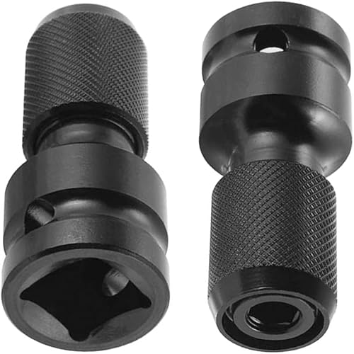 SPEACOUR 2 Stück Stecknuss-Adapter Satz 1/4" Innensechskantadapter 1/2" Schlagschrauber-Adapter Schnellspannadapter Sechskantschaft Adapter Schlagadapter mit Konverter für Schlagschrauber Ratsche von SPEACOUR