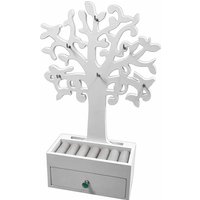 Spetebo - Schmuckbaum mit Schublade - weiß - Holz Schmuckkasten Schmuckbox Schmuckkästchen von SPETEBO