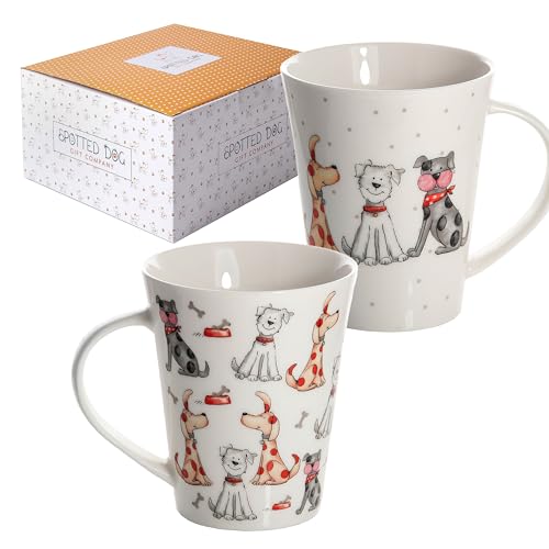 SPOTTED DOG GIFT COMPANY - Kaffeetassen mit Hunde-Motiven - Kaffeebecher aus Keramik - für Kaffee und Tee - Geschenk für Hundeliebhaber - 2er-Set von SPOTTED DOG GIFT COMPANY