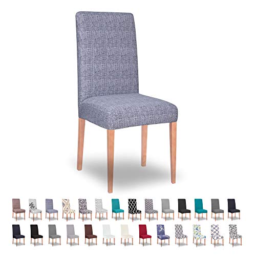 SPRINGOS Universeller Spandex Stuhlbezug Sitzbezug Sitzabdeckung Universal Elastische Stretch Dekoration (Blau Kariert) von SPRINGOS