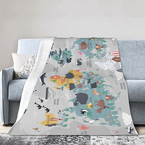 Abstrakte Weltkarte Kuscheldecke Flauschige 70x100, 3D Decke, Mikrofaser Sanft Flanell Weich Decke Fleecedecke Sofaüberwurf Tagesdecke kinderdecke für Bett/Sofa von SSCDDC