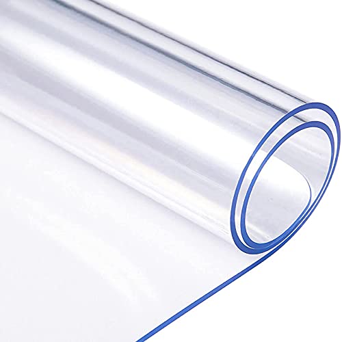 Tischfolie,Plastik Tischdecke,Durchsichtige Tischdecke,Einfach zu säubern, ölbeständig, abwischbar, Kratzfest,Tischschoner Aus Transparentem Pvc,Wasserdicht Und HitzebestäNdige(Color:3.0mm,Size:80 von SSNG