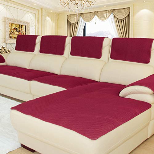 Dick Anti-rutsch Sofa Abdeckung, Multi-Size Sofa Schutz schonbezug, Sofabezüge,Sofa Arm Covers, Sofa Überwürfe Für ledersofa Verkauft in stück -Rot 30x60cm(12x24inch) 2pcs von SSOKCover