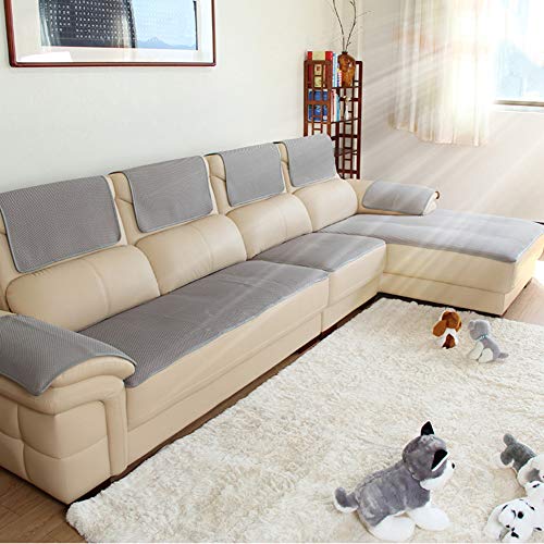 Sofabezug Für ledercouch, Multi-Size Rechteckige Möbel Protector Slipcover Für Haustiere, Kinder, Hunde - Sofa und Sessel-Grau 70x210cm(28x83inch) von SSOKCover