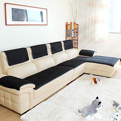 Sofabezug Für ledercouch, Multi-Size Rechteckige Möbel Protector Slipcover Für Haustiere, Kinder, Hunde - Sofa und Sessel-schwarz 50x100cm(20x39inch) von SSOKCover