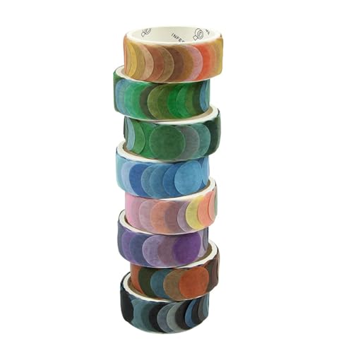 SSRDFU 8 Pcs Washi Tape Dots, Washi Tape Dot Streifen, dekoratives Washi Tape Set, Washi Tape Dot Sets für DIY Kunst und Handwerk Scrapbooking von SSRDFU