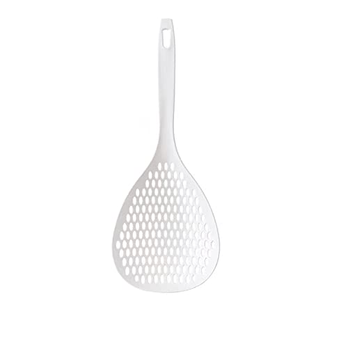 SSWERWEQ Löffel Two-color Long Handle Drain Screen Household Kitchen Leaky Spoon Large Food Blanching Filter Screen Simple (Color : White) von SSWERWEQ