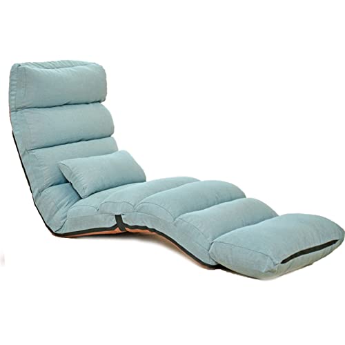 SSWERWEQ Sitzsackstühle für Erwachsene Lazy Sofa Foldable Removable Washable Floor Bay Window Sofa Leisure Recliner (Color : Blue) von SSWERWEQ
