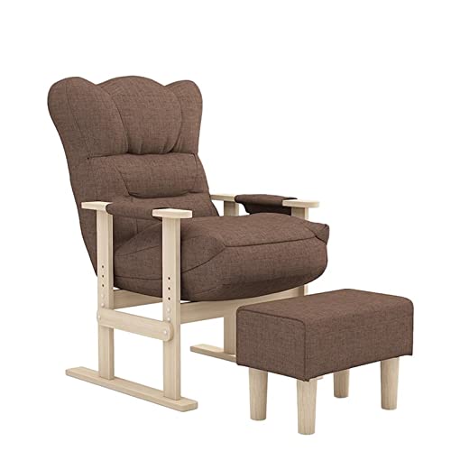 SSWERWEQ Sitzsackstühle für Erwachsene Office Back Chair Recliner Lazy Sofa Furniture Lounge Chair with Footrest (Color : Bruin) von SSWERWEQ