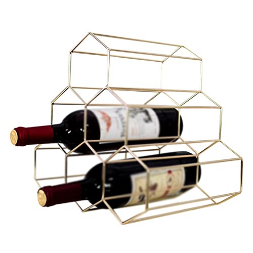SSWERWEQ Weinflaschenhalter Modern Metal Honeycomb Wine Rack Wine Bottle Storage Beehive Tabletop Wine Rack von SSWERWEQ
