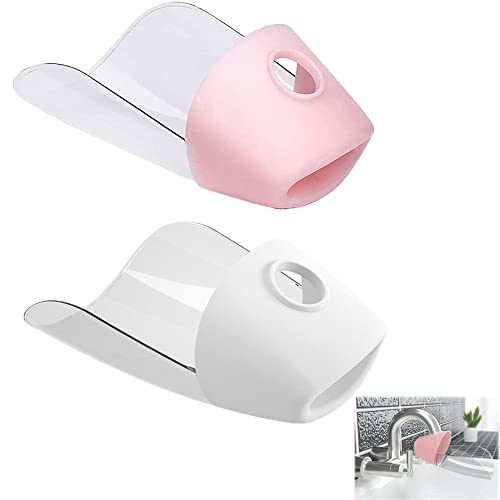 2er-Pack Kinder Tap Extender,Cropable Wasser Hahn Extender Kinder Wasserhahn Extender,Baby Cartoon Wasserhahn Verlängerung,für Kinder und Kleinkinder, BPA-frei (Rosa und Weiß) von SSyang