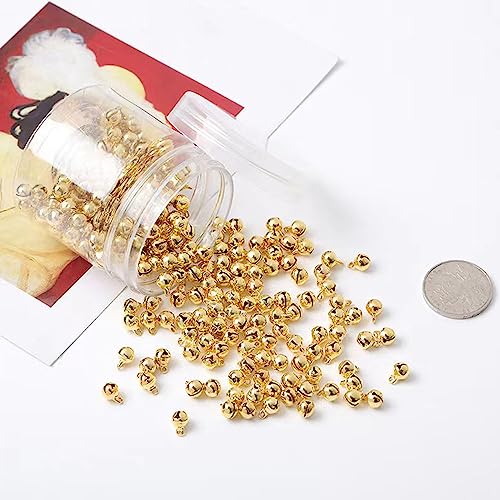 SSyang Schellen Glocken, 200 Stück Mini Glocken, Glocken Haustier kleine Glocken, Anänger Jingle Bells, Für Schmuck, Kunsthandwerk, Geschenkverpackungen, Weihnachtsdekoration(Gold Farbend) von SSyang