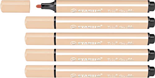 Gefederter Dreikant-Filzstift - STABILO Trio Scribbi - 5er Pack - apricot von STABILO