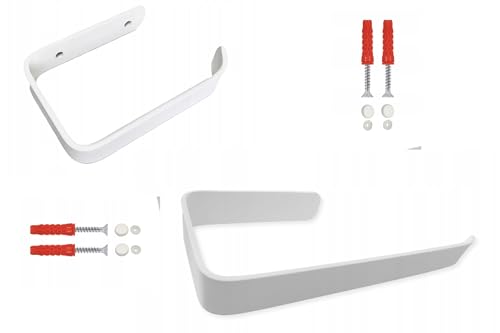 Set Weiß Küchenrollenhalter 28 cm & Toilettenpapierhalter 14,5 cm mit Bohren - LOFT Design - Edelstahl - Inklusive Montagesatz von STALFORM