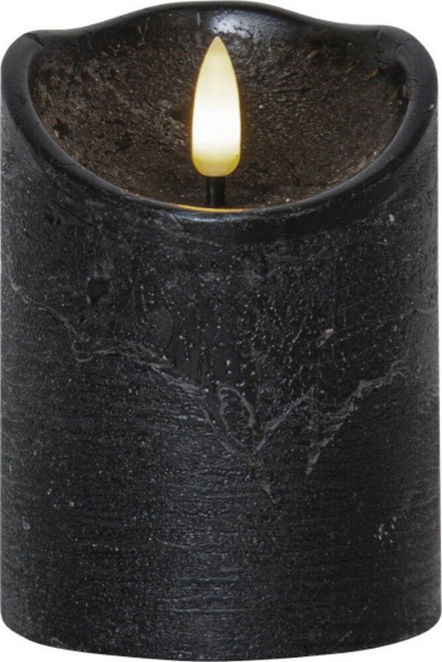STAR TRADING LED-Kerze Flamme Rustic" schwarz, Kerze, batteriebetrieben, IP20, L75mm" von STAR TRADING