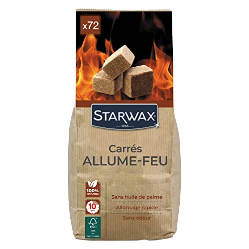 STARWAX Anzünder für Grill, Ofen und Kamin, 72 Stück, ideal für eine schnelle, saubere und geruchlose Anzündung von STARWAX
