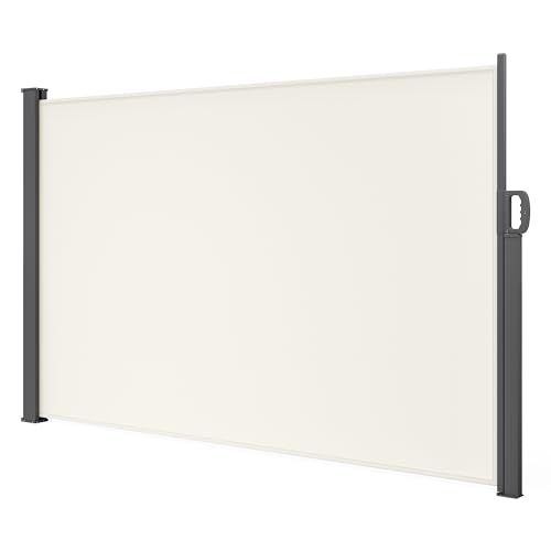 STEELSØN Seitenmarkise Zirella 180x300 cm ausziehbar, Sichtschutz für Balkon und Garten, Senkrechtmarkise außen Blickdicht mit Wandhalterung aus Aluminium, beige von STEELSØN