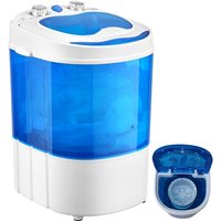 Mini-Waschmaschine Tragbarer Camping-Waschautomat 3 kg Toploader - einfache Bedienung Mit Schleuderfunktion 150 Watt - Blau/Weiß - Steinborg von STEINBORG