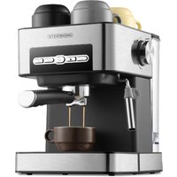 Espressomaschine Edelstahl Design Touch Bedienfeld Dampfausstoßregler 1,6 Liter abnehmbarer Wassertank 850 Watt - Steinborg von STEINBORG