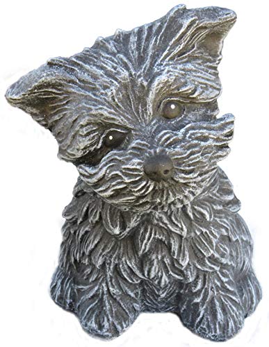 STEINFIGUREN SPICKER Steinfigur Hund 125/1, Gartenfigur Steinguss Tierfigur Basaltgrau von STEINFIGUREN SPICKER