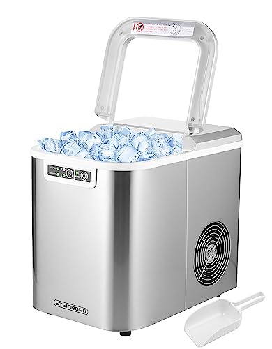 Edelstahl Eiswürfelmaschine | Ice Cube Maker | 12 kg in 24h | 2,2 Liter Kapazität | Eismaschine | Eiswürfel | Eiswürfelbereiter | Eiswürfelzubereiter | von Steinborg