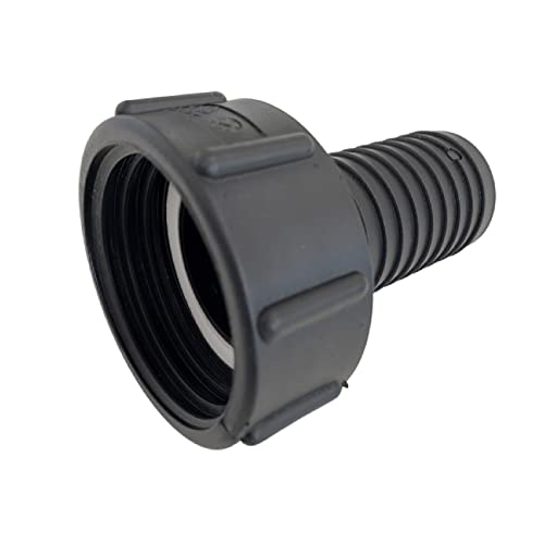 STEMAX-Wassertechnik IBC Übergang Innengewinde x Schlauchtülle, IBC Container Wassertank Adapter Armaturen, Größe: 2" IBC S60x6 IG - 1 1/4" Tülle von STEMAX-Wassertechnik