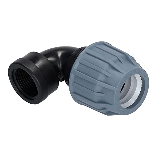 STEMAX-Wassertechnik: PP-Klemmverbinder, Winkel 90° klemm x IG mit V4A Verstärkungsring, PN16, Trinkwasserzertifiziert, DVGW (25mm x 1“) von STEMAX-Wassertechnik