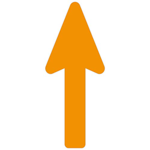 2 Stück Pfeile Farbe: Orange/Richtungsweiser - Fußbodenaufkleber (Pfeilgröße 400x160 mm) / Kennzeichnung der Laufrichtung in Gängen/Sperrung von Bereichen/Ladengeschäft/Büro von STEMPEL-FABRIK