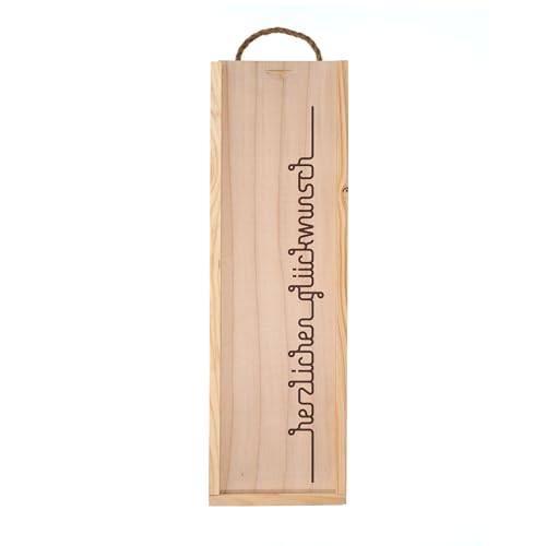Holz Weinkiste mit Gravur - Herzlichen Glückwunsch - Weinbox - Holzbox - Box - Holzkiste - Geschenkidee für Weinliebhaber - Geburtstagsgeschenk - Hochzeitsgeschenk - Geschenkbox - STEMPEL-FABRIK von STEMPEL-FABRIK