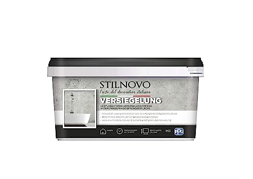 Stilnovo Versiegelung 1 KG für 8 m² (unverdünnt) 40 m² (mit 50% Wasser verdünnt) | Schützt und versiegelt | Wasserabweisend | Beton-Optik von STILNOVO