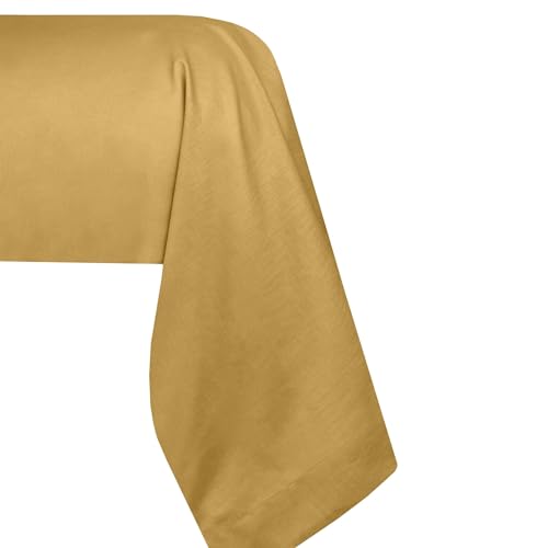 STOF - Kissenbezug für Nackenrolle, Größe 45 x 185 cm, Baumwoll-Perkal, 100% Baumwolle, Öko-Tex Zertifiziert, Senf - Modell Elysée - Bettwäsche für Zuhause von STOF