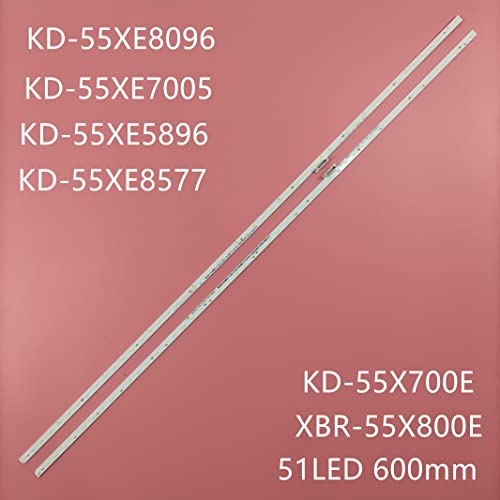 STORKY LED-Hintergrundbeleuchtungsstreifen (2) for KD-55XE8096 XBR-55X800E KD-55XE7005 V55QWSE09 KD-55XE5896 V550QWME03 KD-55X700E KD-55XE8577 (Color : 2 Pieces) von STORKY