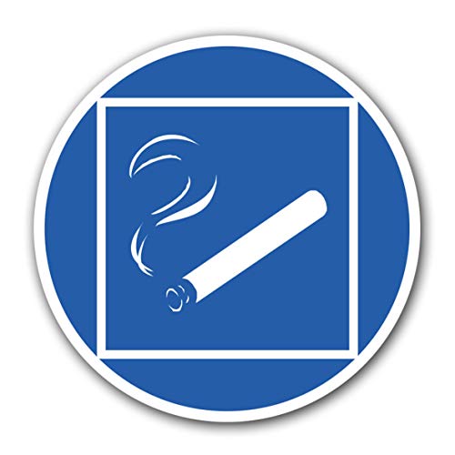 10 Stück Rauchen erlaubt gestattet Aufkleber Ø 9,5cm Sticker Smoking Area Gebotszeichen mit UV Schutz für Außenbereich Innenbereich von STROBO