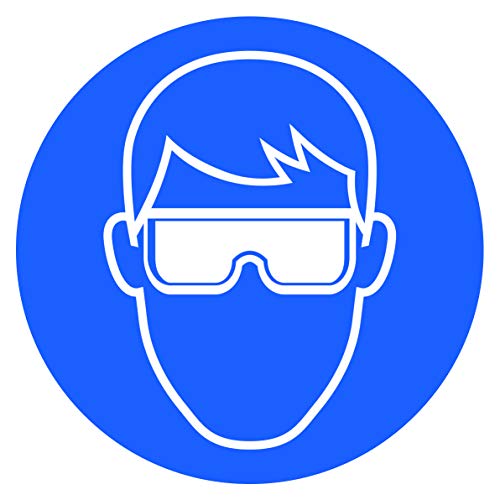 10 Stück Schutzbrille Aufkleber Augenschutz tragen Sticker Ø 9,5cm Gebotszeichen mit UV Schutz Hinweiszeichen für Außenbereich Innenbereich von STROBO von STROBO