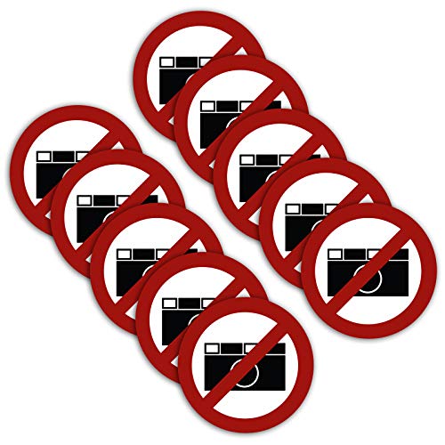 10 Stück XXL Fotografieren verboten Aufkleber Ø 21cm Sticker Gebotszeichen mit UV Schutz für Außen-und Innenbereich von STROBO von STROBO