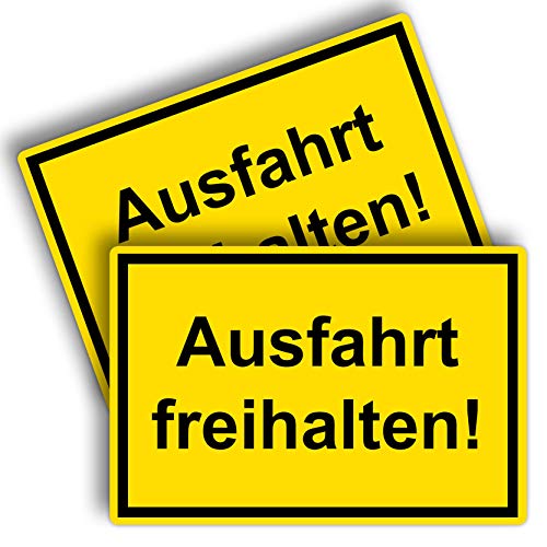 2 Stück Ausfahrt freihalten Schild 20 x 30 cm aus stabiler PVC Hartschaumplatte 3mm mit UV-Schutz von STROBO von STROBO