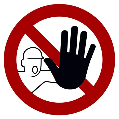 25 Stück Zutritt verboten Aufkleber Verbotszeichen für unbefugte Personen Gebotszeichen mit UV Schutz Warnzeichen für Außenbereich Innenbereich kein Durchgang von STROBO 9,5 x 9,5 cm von STROBO