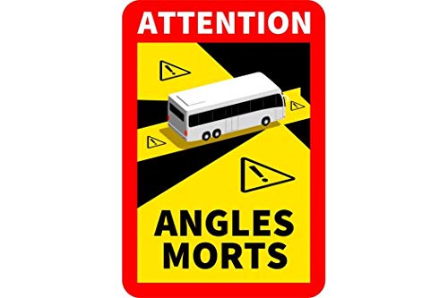 30 Stück Attention Angles Morts für Bus/Wohnwagen 25 x 17 cm Aufkleber Sticker Hinweiszeichen Schild Frankreich mit UV Schutz speziell für Außenbereich von STROBO von STROBO