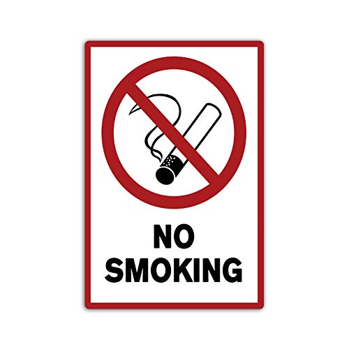 No smoking/rauchen verboten Schild 20 x 30 cm aus stabiler PVC Hartschaumplatte 3mm mit UV-Schutz von STROBO von STROBO