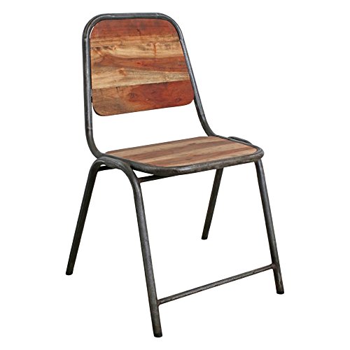 STUFF Loft Stuhl Acaciawood Iron Dining Slim - Handmade Stuhl aus Altholz und Altmetall im Industrial Vintage Style von STUFF Loft