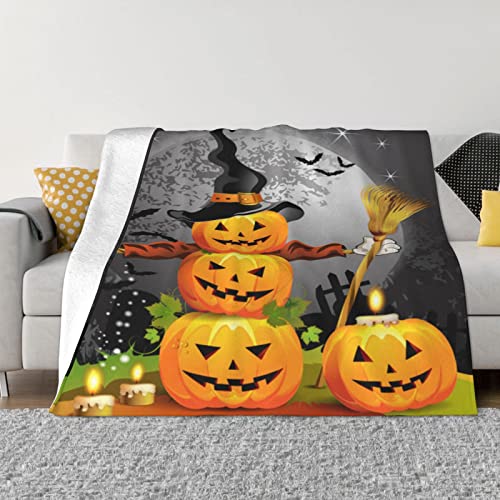 Halloween Kürbis Multi-Size Ultra-Soft Flanell Decke (horizontal) Plüsch Sofa Decke ist leicht und warm von SUAQUE