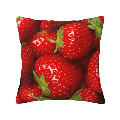 Rote Erdbeere Frucht Vier Jahreszeiten Universal Kissenbezug Sofa Stoff Kissenbezug Quadratische Taille Kissenbezug Home Dekoration Kissenbezug von SUAQUE