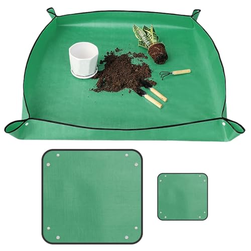 Garten Matte Set, 2pcs Square Plant Mat Garten Arbeit Matte, faltbar Umpflanzen Umtopfen Matte, für Pflanzen, Garten, Sämling, Transplantation, für den Innen- und Außenbereich verwenden(Grün) von SUNERLORY